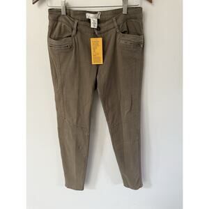 H&M L.O.G.G. Straight Leg Chino Pants Brown High Rise Khakis Women Size 12 New